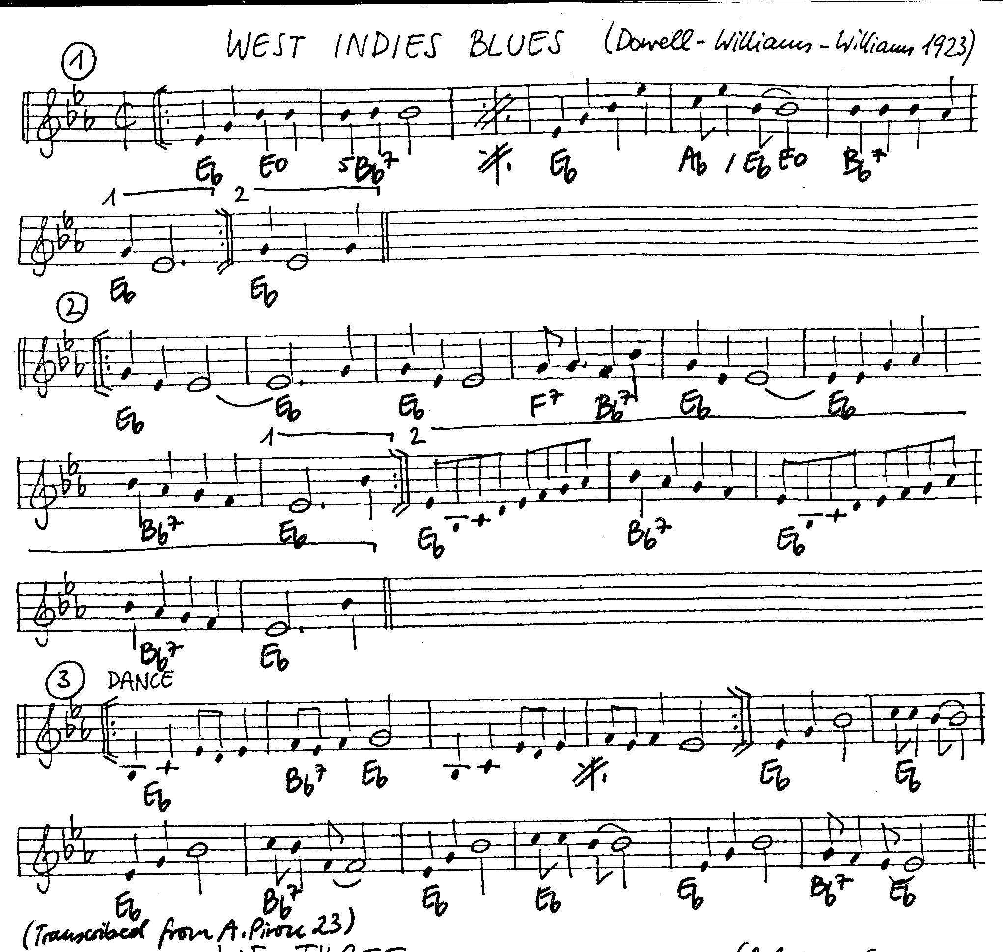 west indies blues leadsheet – book us for your next 20s or gatsby event